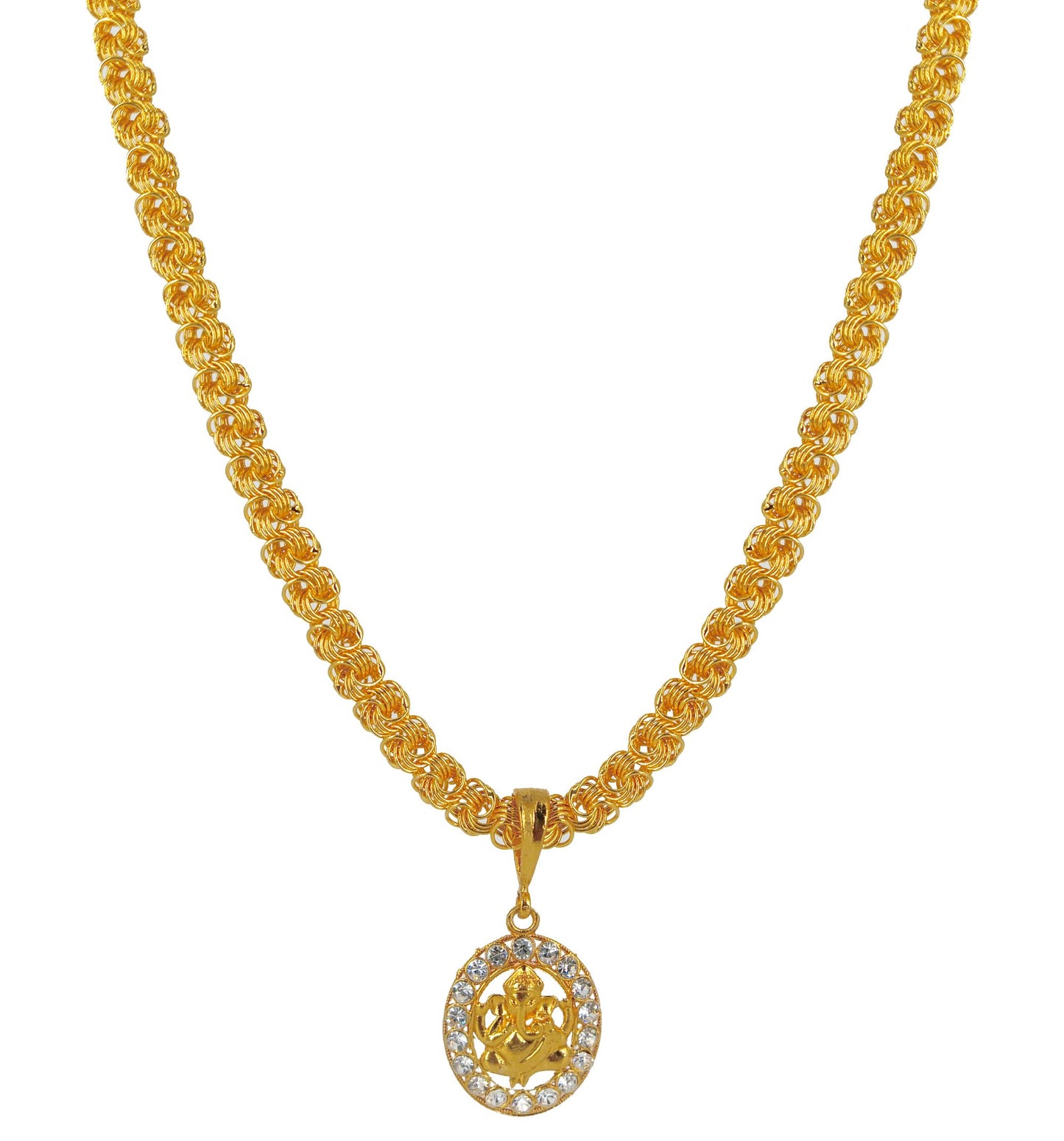 Luxurious Gold Plated Pendant With Chain