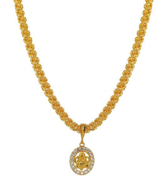Luxurious Gold Plated Pendant With Chain