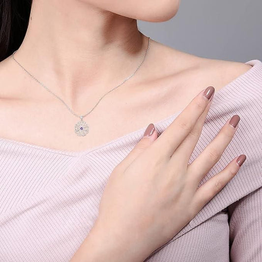 Silver Birthstone Pendant With Chain Of 1