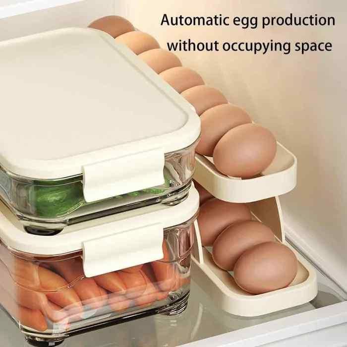 Automatically Rolling Egg Holder Containe…