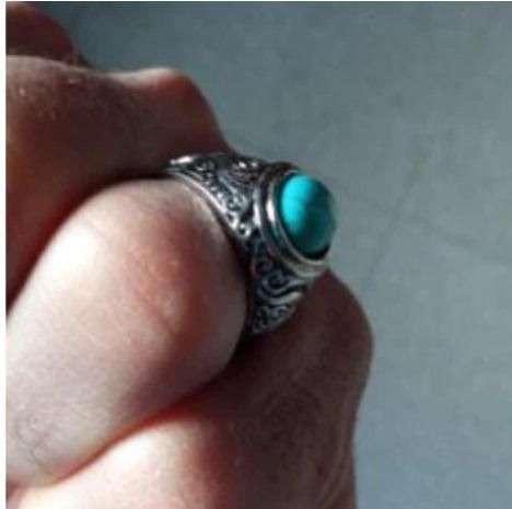 Men Silver-Plated Blue Stone Studded Oxid…