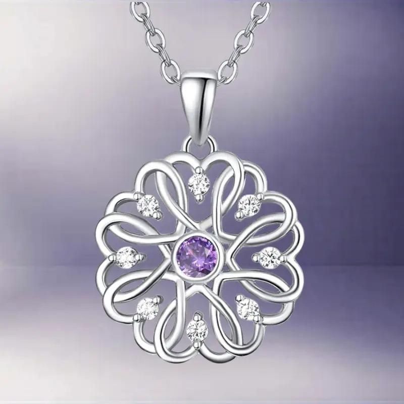 Silver Birthstone Pendant With Chain Of 1