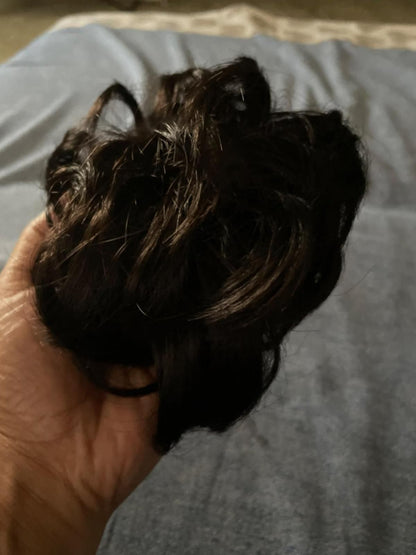 Elastic Artificial Hair Bun Brown Black