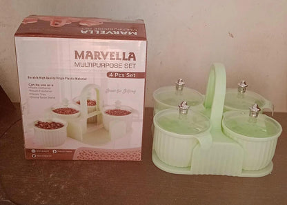 Multipurpose 4 Storage Jar With Tray
