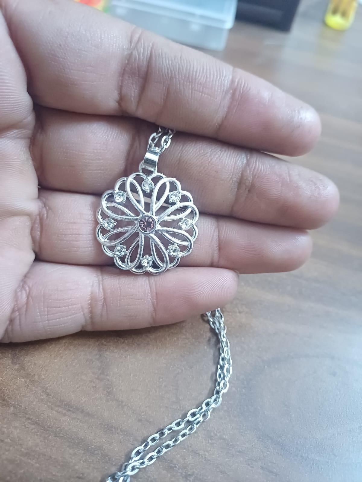 Silver Birthstone Pendant With Chain Of 1